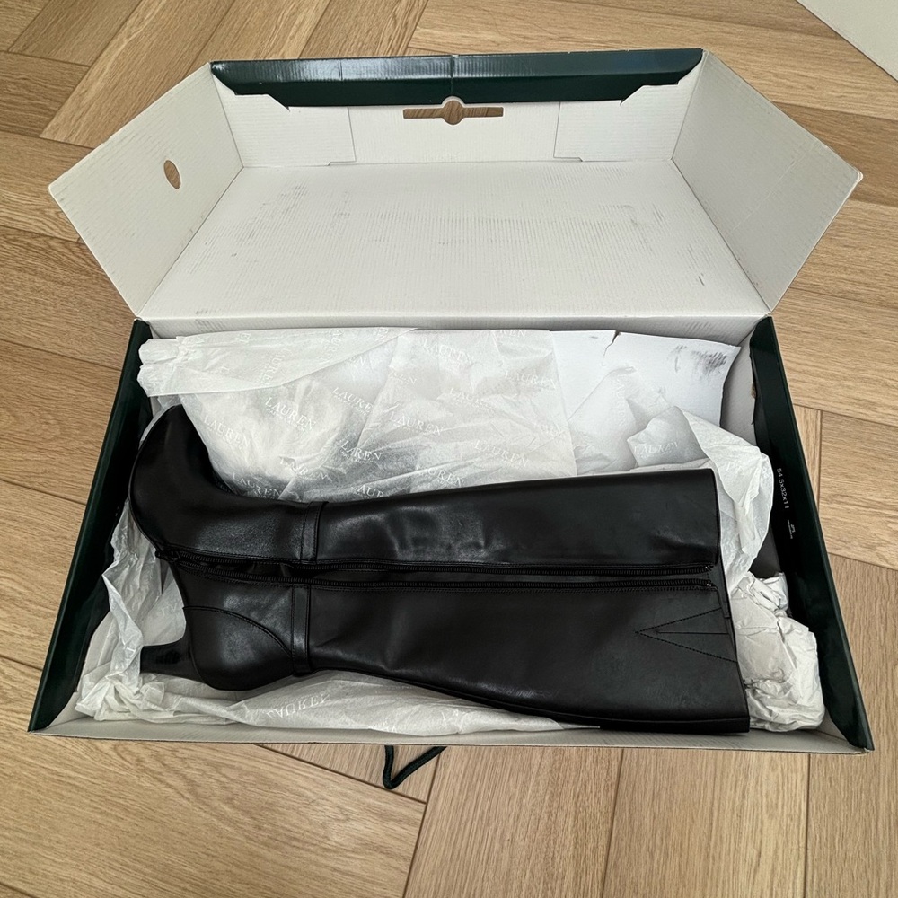 Ralph Lauren black leather boots
